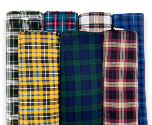Plaid fabric poly viscose - plaid,