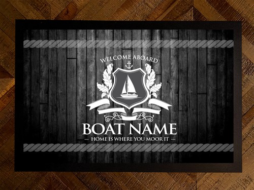 Personalised boat mat - boat,