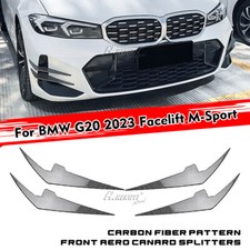 For BMW 3-Series G20 2023+ Facelift M-Sport Carbon Style Bumper Side Canard Trim