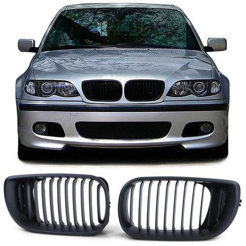 Front grille matt black bumper - black,