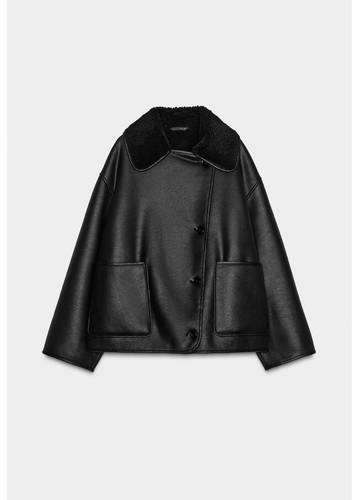 Zara double faced jacket - faced, black