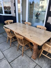 ANTIQUE PINE DINING TABLE &