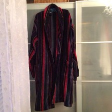 Mens M&S Bath Robe Dressing Gown 2XL XXL  Stripe NWOT-chest 47”-49”