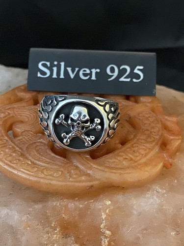 Solid silver skull and - silver,
