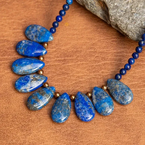 Lapis lazuli beaded - lazuli, necklace