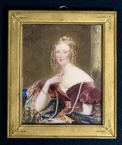 Antique portrait miniature - miniature, of