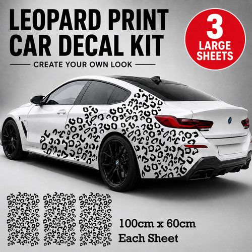 Leopard print car - car, decals
