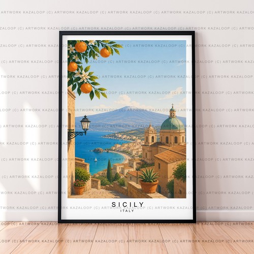 Sicily unframed illustration - unframed,
