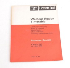 Railway Passenger Timetable BR Western Region 6th March 1967