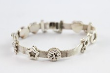 Sterling Silver Pandora Charm Bracelet Signed Branded Reflexions Safety Chain