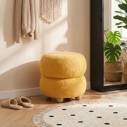 Upholstered teddy footstool - teddy,
