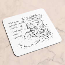 Christmas Winnie the Pooh & Piglet Coaster - SKETCH White - Smashed off my T*ts