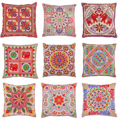 Indian mandala suzani cushion - indian,