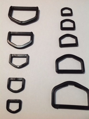 25mm black plastic ring - plastic, d-ring