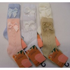 NEW IN GIRLS KNEE HIGH BOW SOCKS PELERINE KNEE LENGTH OFFICIAL SPANISH ROMANY 