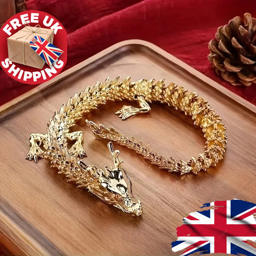 Articulated golden dragon - golden,