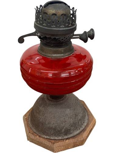 Vintage red glass oil - vintage,