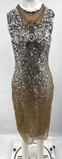 Reem Acra sheer brown mesh
