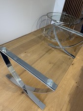 Italian Vienna Glass and Metal Coffee Table