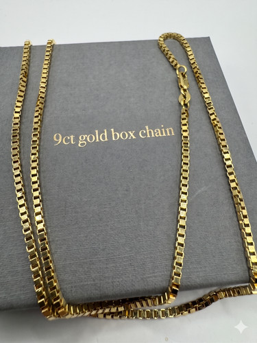 9ct yellow gold 1mm box - 9ct,