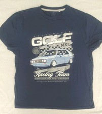 Offical Volkswagen Golf Mk1 Gti T Shirt Blue Size Medium Racing Team VW 