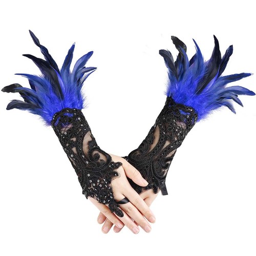 1pair embroidery feather lace - 1pair,