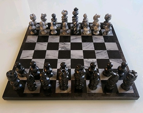 Natural stone chess - stone, set
