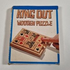 King Out Wooden Puzzle – Vintage Brain Teaser Slide Tile (Made in Japan)