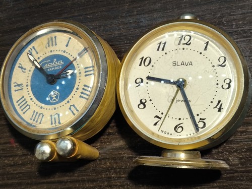 Vintage soviet alarm clock - alarm,