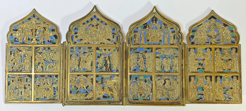 Old russian enamels bronze - russian,