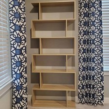 S Shaped 6 Tier Bookcase Tall Display Storage Shelving Unit Oak Room Divider