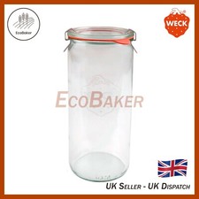 WECK 908 1040ml Storage Jar, Incl Seal & Clamps. Canning, Yoghurt, Kimchi, Jam