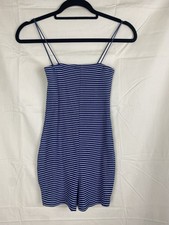Zara Blue White Striped Ribbed