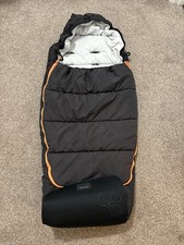 Mamas and Papas Black With Orange Trim Cosy Toes Footmuff for Cold Weather