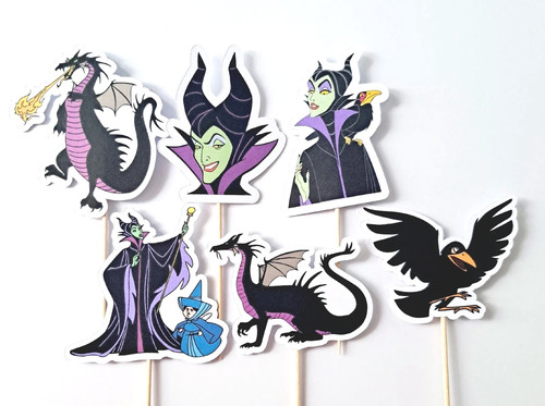 Maleficent cupcake toppers - , x6