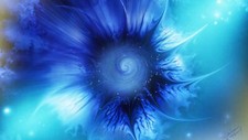 Abstract Blue Flower Galaxy Nature Modern Wall Art Framed Canvas Pictures