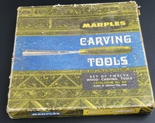 VINTAGE MARPLES No. 60 WOOD CARVING TOOLS CHISELS SET OF 12 IN ORIGINAL BOX