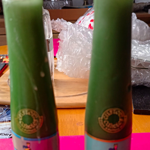 Babycham green glass bottles - green,