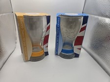 McDonald's Coca Cola London Olympic 2012 Glasses Blue/Yellow Set of 2