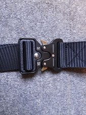 Military Spec Black Rigger Belt – Heavy Duty Tactical Combat Webbing Belt –