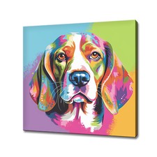 Colourful Beagle Dog Canvas