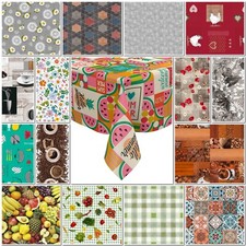 WIPE CLEAN TABLECLOTH COVER VINYL OILCLOTH WIPEABLE 200cm x 140cm New added 2024