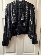 Primark Sparkly Sequin Black Blazer Cropped