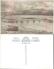 The Gannel Newquay EA Sweetman Son Landscapes Seascape Tourism real photo