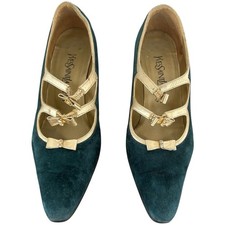 Ysl vintage heels turquoise - vintage,