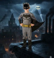 Halloween Batman Costume Kids Large Age 7-8 Superhero DC Boys Fancy Dress Party