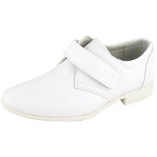 NEW BOYS WHITE LEATHER LINED COMMUNION WEDDING PARTY SUIT FORMAL SHOES SIZE UK 6