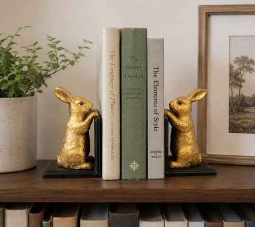 Vintage gold rabbit bunny - gold,