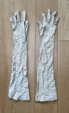 Edwardian Ladies Long Kid Leather Gloves size 6 1/2 Ivory colour, Period Drama