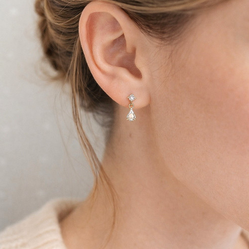 Crystal drop earrings - crystal,